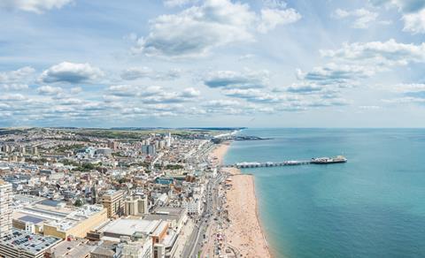 View from the British Airways i360 in Brighton