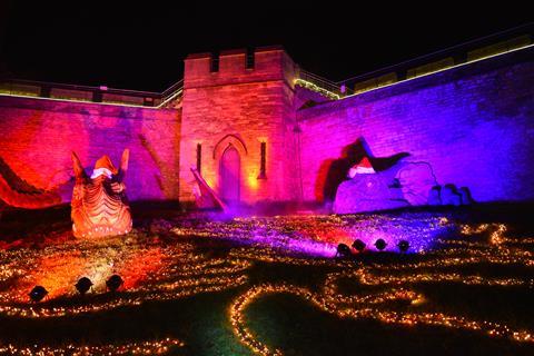 Lincoln Castle illuminated
