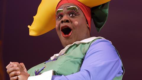 Clive Rowe as Sarah the Cook in Dick Whittington and His Cat 